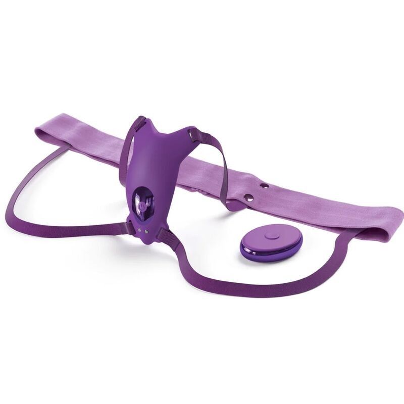 FANTASY FOR HER - BUTTERFLY HARNESS, VIBRATING RECHARGEABLE & REMOTE CONTROL PURPLE FANTASY FOR HER - 2