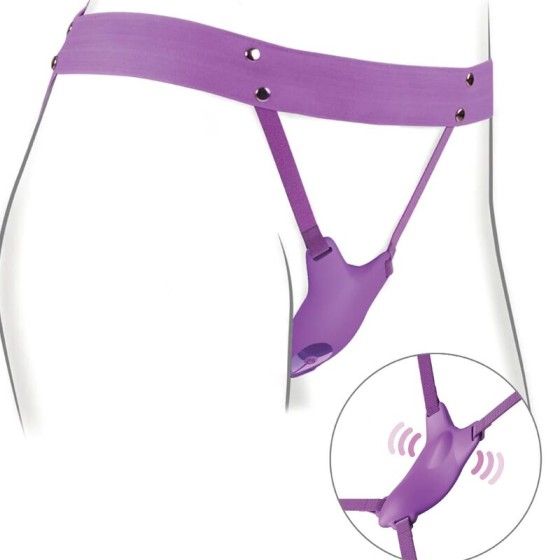 FANTASY FOR HER - BUTTERFLY HARNESS, VIBRATING RECHARGEABLE & REMOTE CONTROL PURPLE FANTASY FOR HER - 3