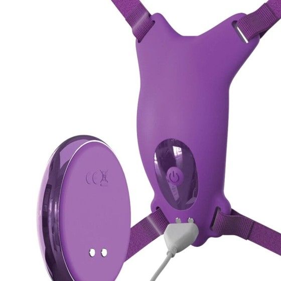 FANTASY FOR HER - BUTTERFLY HARNESS, VIBRATING RECHARGEABLE & REMOTE CONTROL PURPLE FANTASY FOR HER - 4