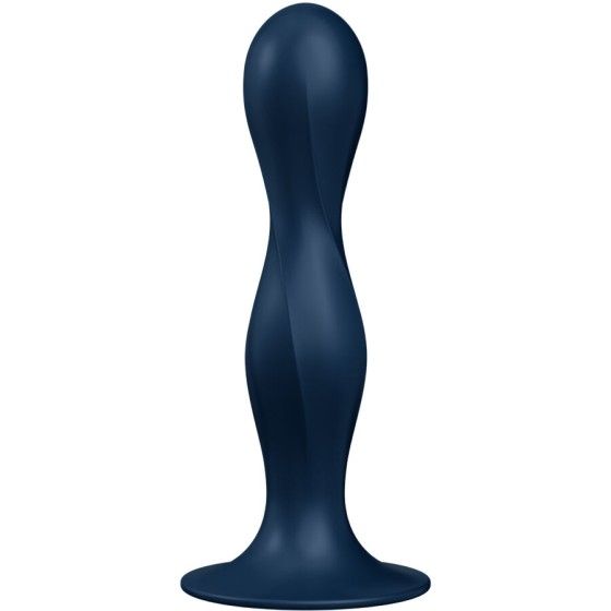 SATISFYER - DOUBLE BALL-R SILICONE DILDO BLUE