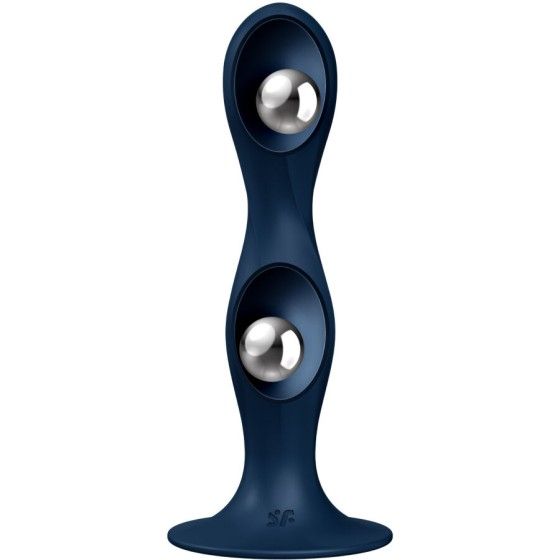 SATISFYER - DOUBLE BALL-R SILICONE DILDO BLUE SATISFYER PLUGS - 2