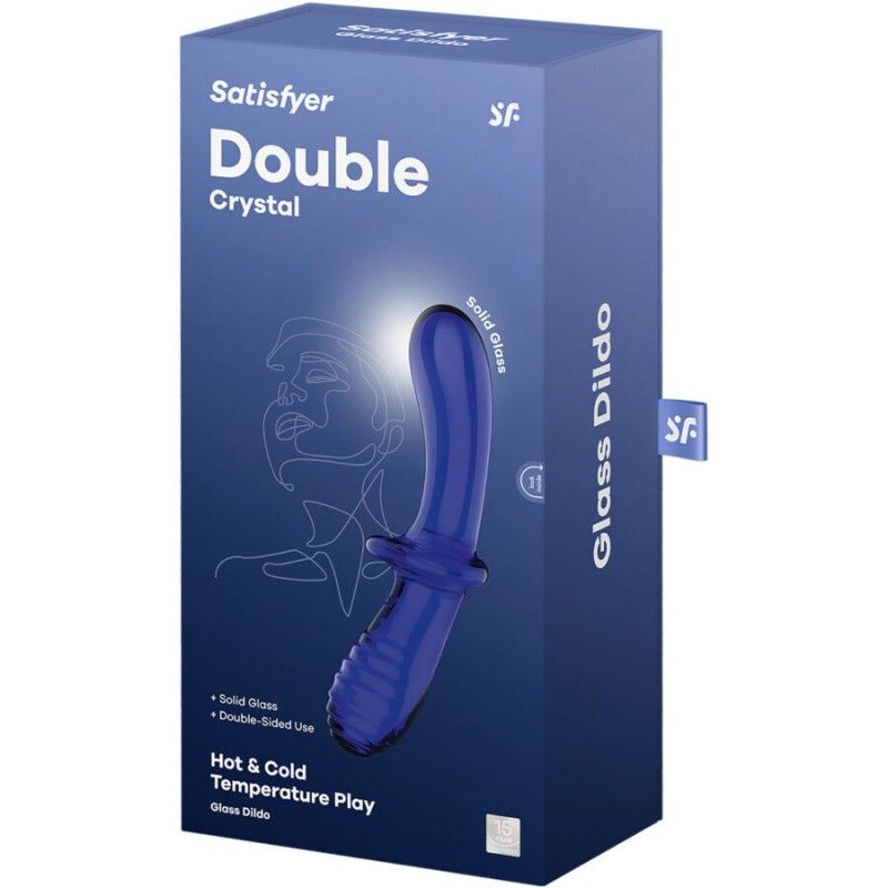 SATISFYER - DOUBLE CRYSTAL DILDO BLUE SATISFYER CRYSTAL - 5