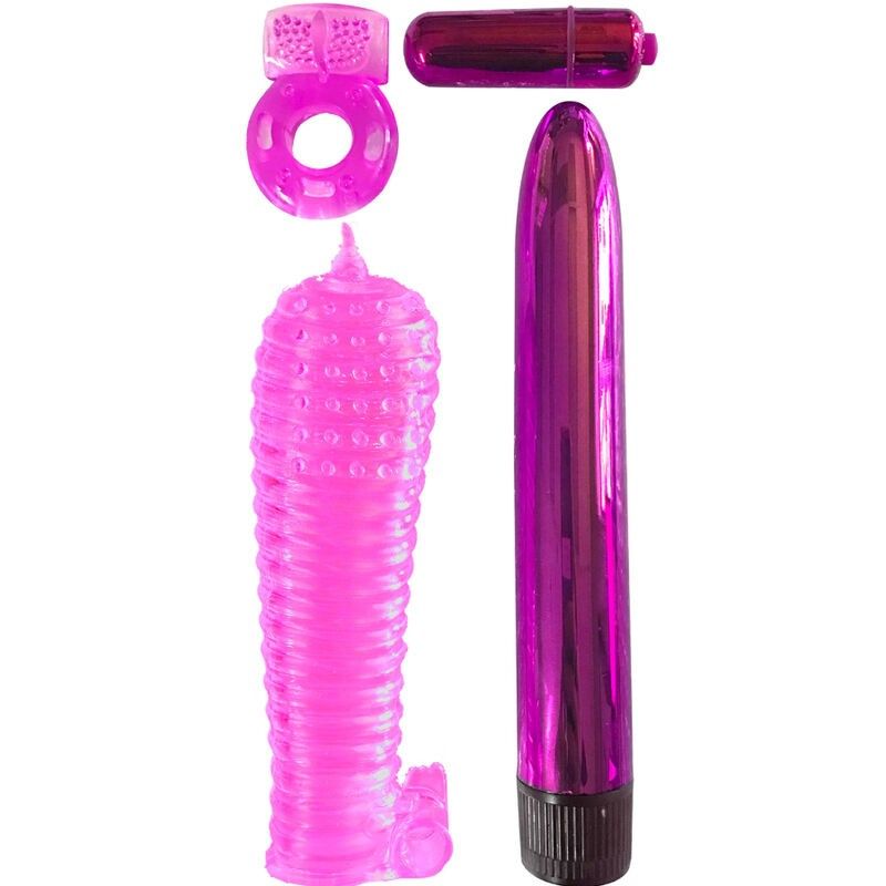CLASSIX - KIT FOR COUPLES WITH RING, SHEATH AND BULLETS PINK CLASSIX - 1