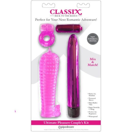 CLASSIX - KIT FOR COUPLES WITH RING, SHEATH AND BULLETS PINK CLASSIX - 2