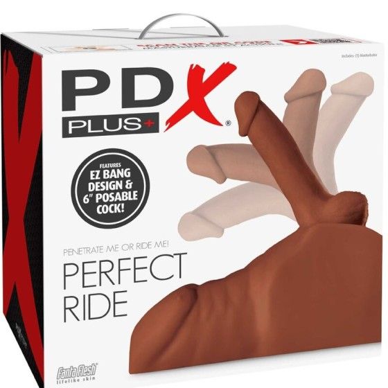 PDX PLUS - PERFECT RIDE MASTURBATOR PENIS AND ANUS BROWN PDX PLUS+ - 6
