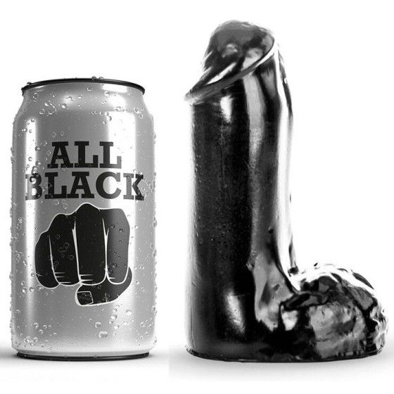 ALL BLACK - DILDO REALISTIC 13 CM ALL BLACK - 1