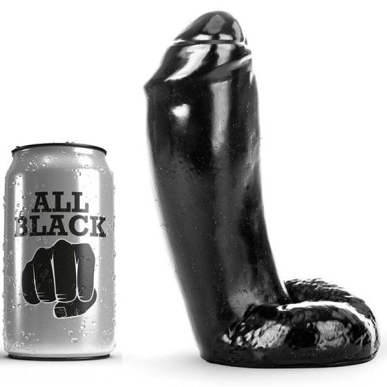 ALL BLACK - DILDO REALISTIC 18 CM ALL BLACK - 1