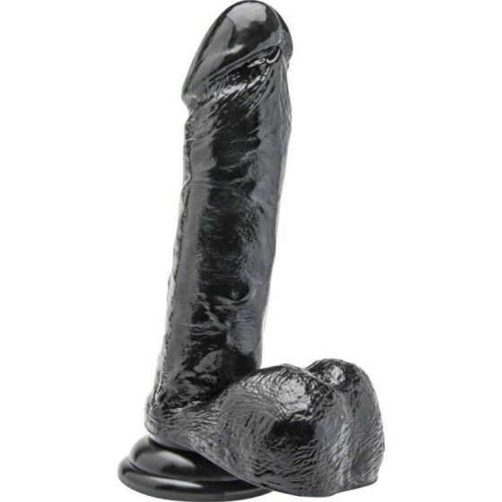 GET REAL - DILDO 18 CM WITH BALLS BLACK GET REAL - 1