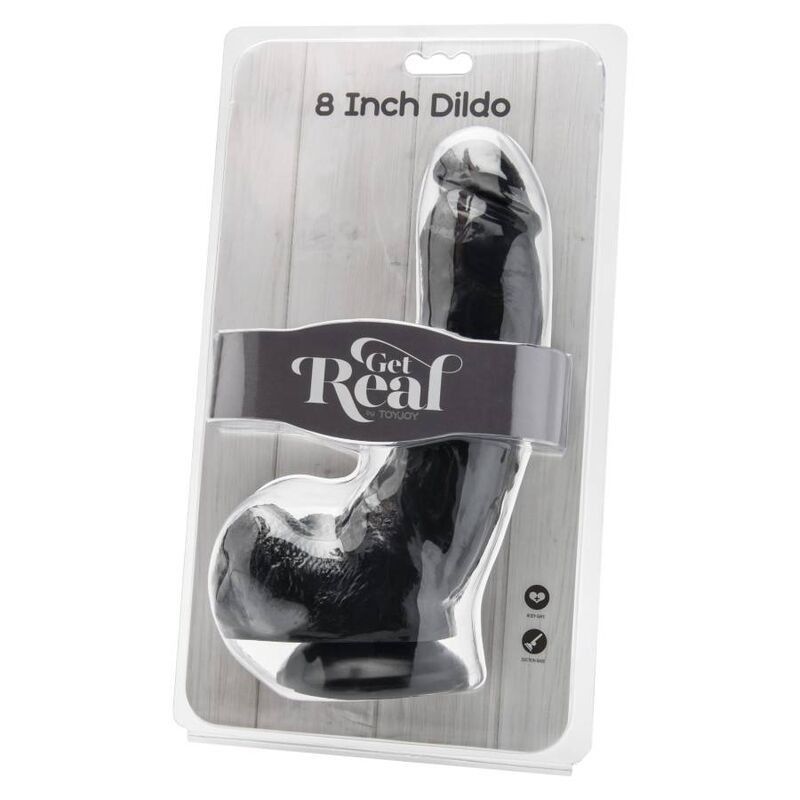 GET REAL - DILDO 20,5 CM WITH BALLS BLACK GET REAL - 2