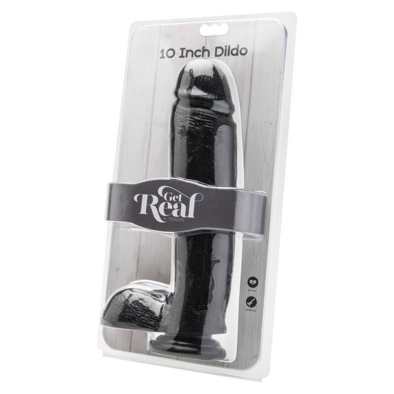 GET REAL - DILDO 25,5 CM WITH BALLS BLACK GET REAL - 2