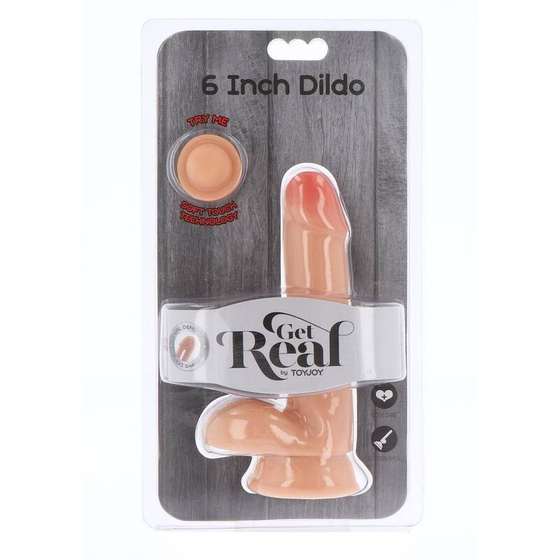 GET REAL - DUAL DENSITY DILDO 17 CM BALLS SKIN GET REAL - 2