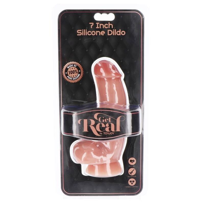 GET REAL - SILICONE DILDO 18 CM W BALLS SKIN GET REAL - 4