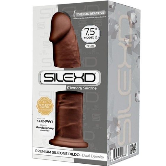 SILEXD - MODEL 2 REALISTIC PENIS PREMIUM SILEXPAN SILICONE BROWN 19 CM SILEXD - 3