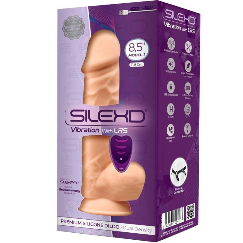 SILEXD - MODEL 1 REALISTIC PENIS VIBRATOR SILICONE PREMIUM SILEXPAN  REMOTE CONTROL 21.8 CM SILEXD - 3