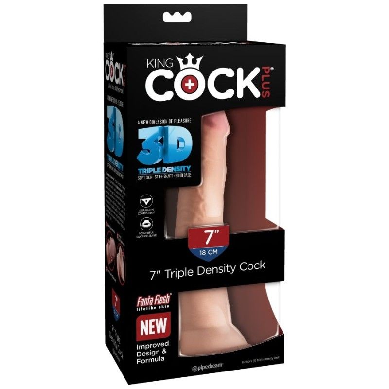 KING COCK - TRIPLE DENSITY DILDO 18 CM KING COCK PLUS - 6