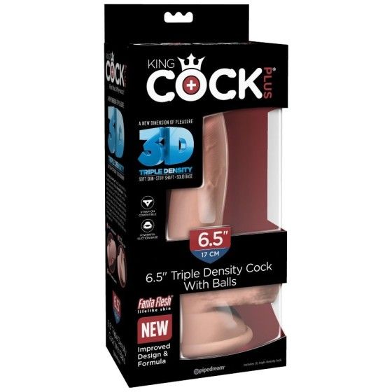 KING COCK - TRIPLE DENSITY DILDO 14 CM KING COCK PLUS - 7