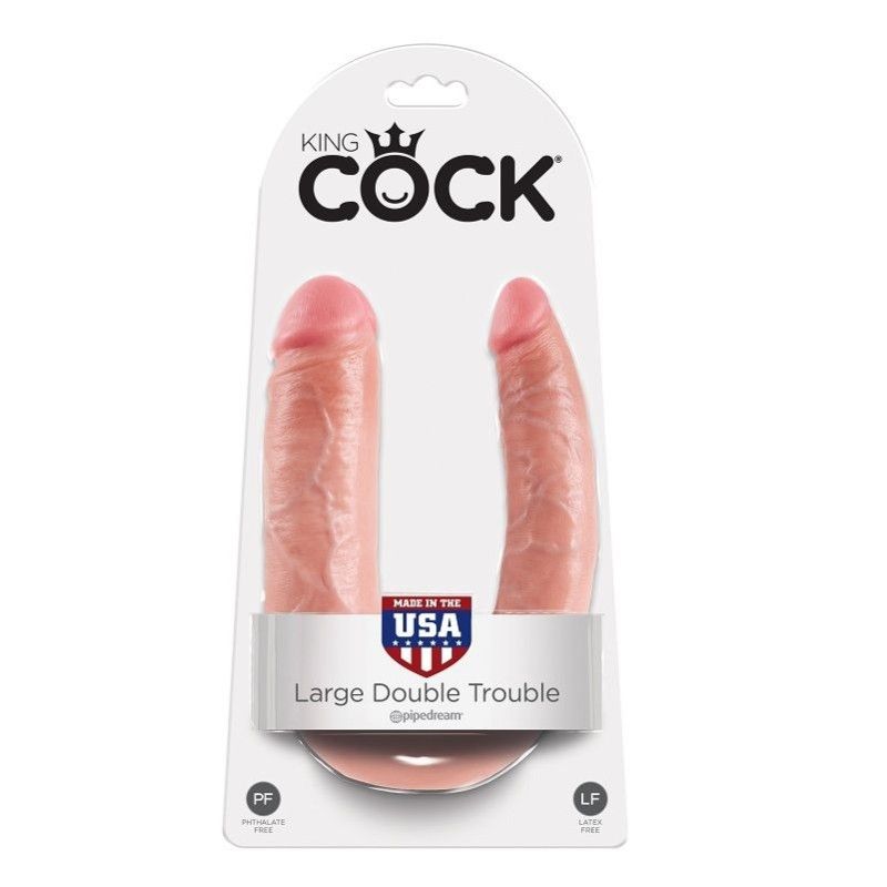 KING COCK - U-SHAPED LARGE DOUBLE TROUBLE FLESH 17.8 CM KING COCK - 1