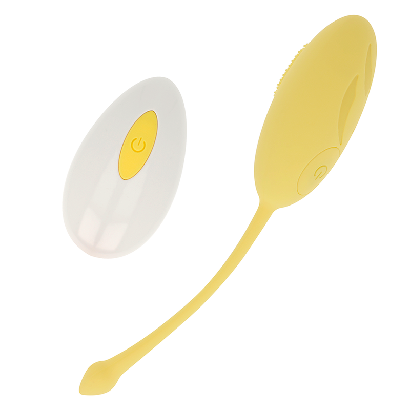 OHMAMA - TEXTURED VIBRATING EGG 10 MODES YELLOW OHMAMA STIMULATING - 1