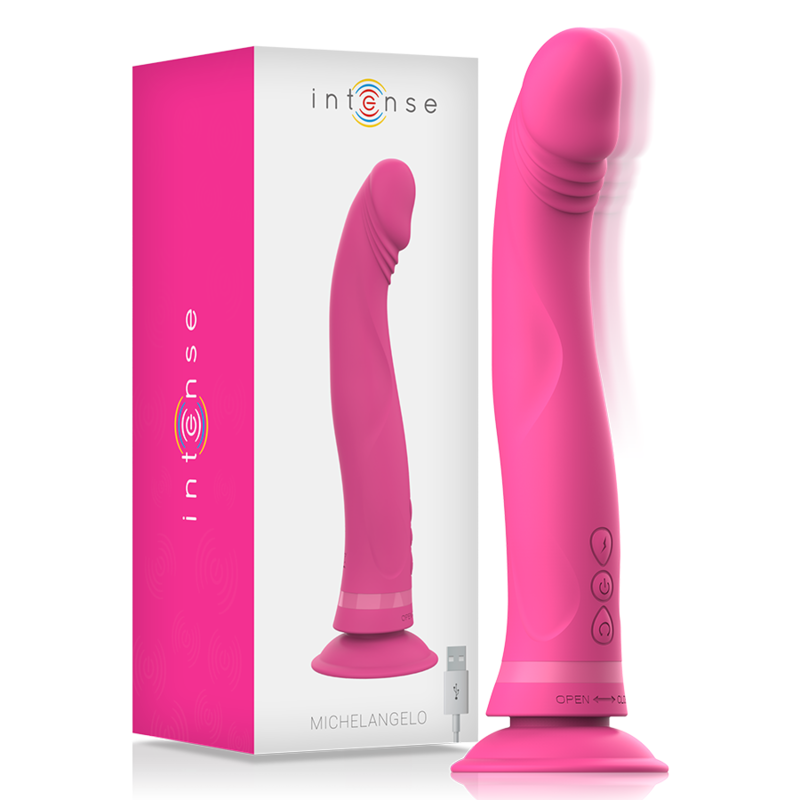 INTENSE - MICHELANGELO PINK SILICONE VIBRATOR DILDO INTENSE FUN - 3