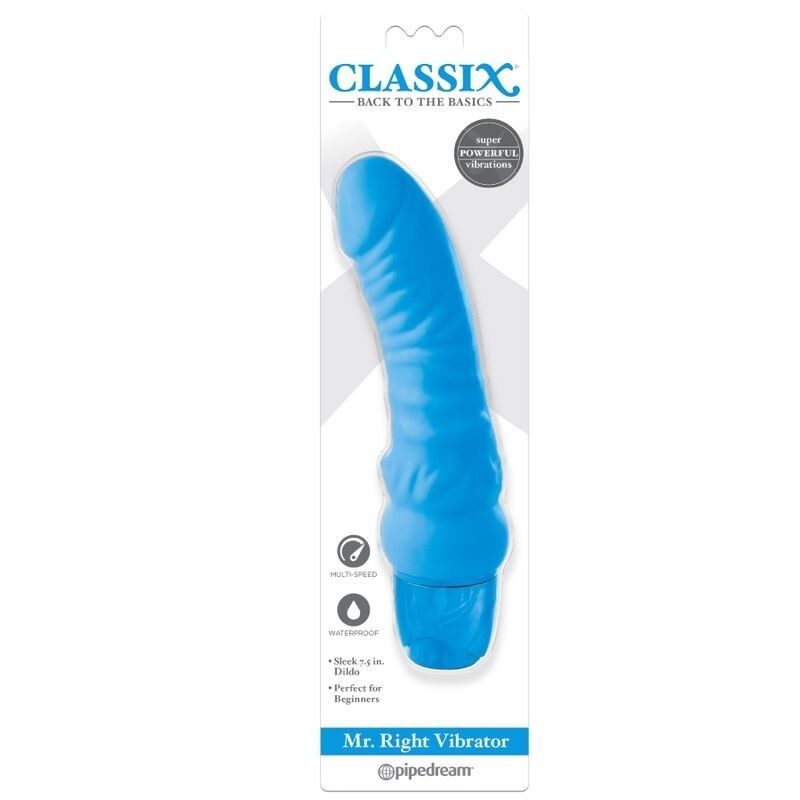 CLASSIX - VIBRATING DILDO MR. RIGHT MULTI-SPEED 15.5 CM BLUE CLASSIX - 2