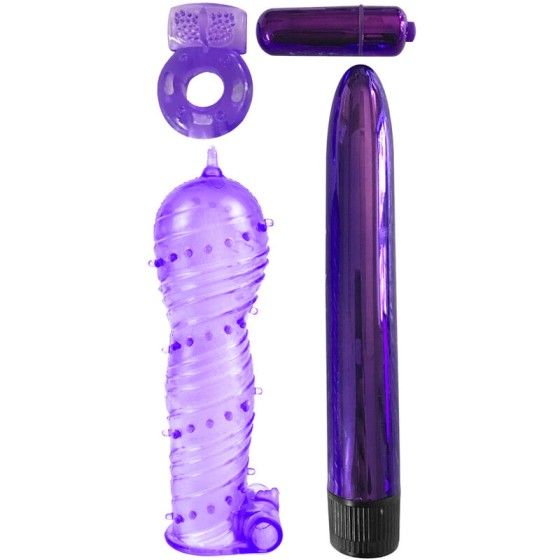 CLASSIX - KIT FOR COUPLES WITH RING, SHEATH AND BULLETS PURPLE CLASSIX - 1