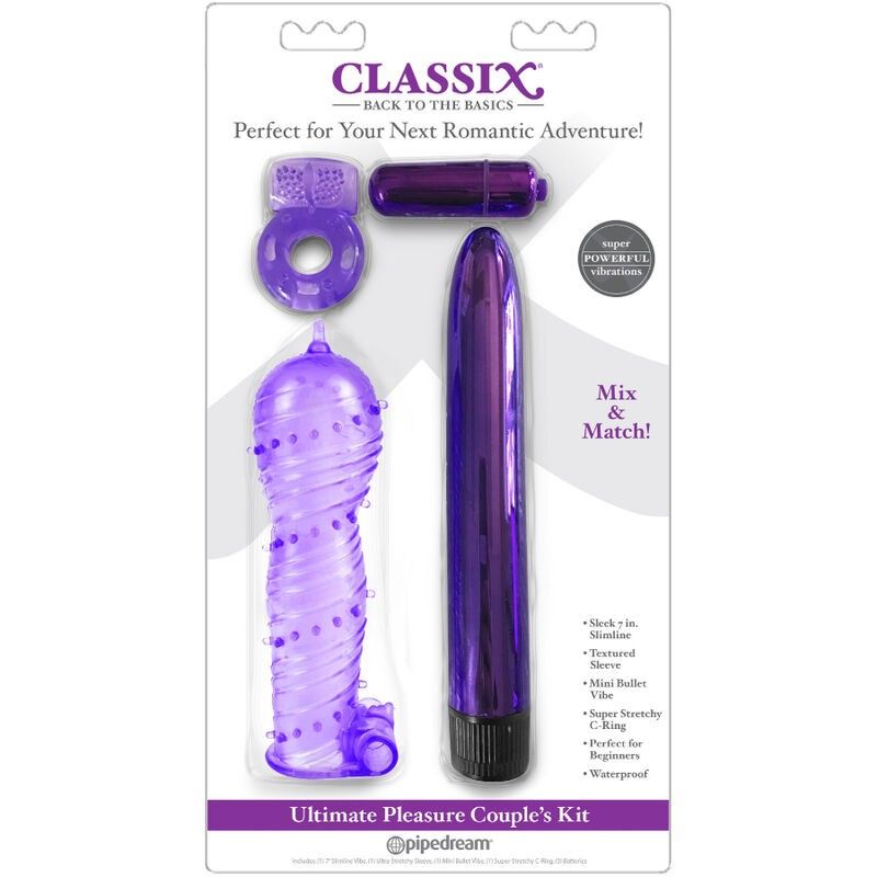 CLASSIX - KIT FOR COUPLES WITH RING, SHEATH AND BULLETS PURPLE CLASSIX - 2