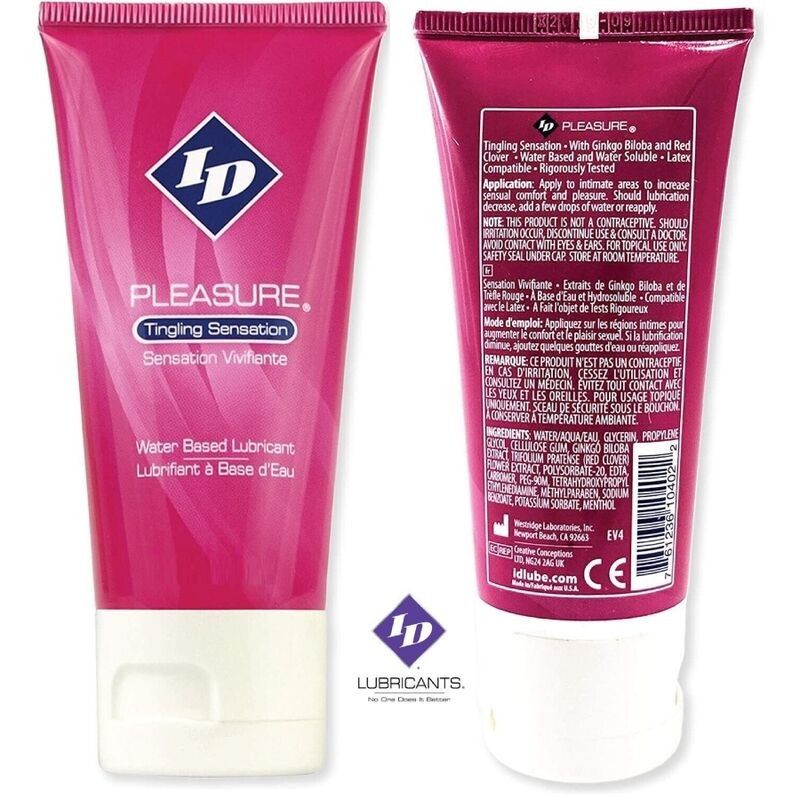 ID PLEASURE - WATER BASED LUBRICANT TINGING SENSATION TRAVEL TUBE 60 ML ID PLEASURE - 1