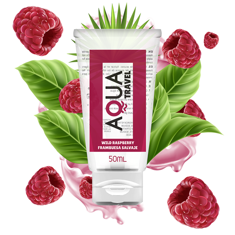 AQUA TRAVEL - WILD RASPBERRY FLAVOUR WATERBASED LUBRICANT - 50 ML AQUA TRAVEL - 1