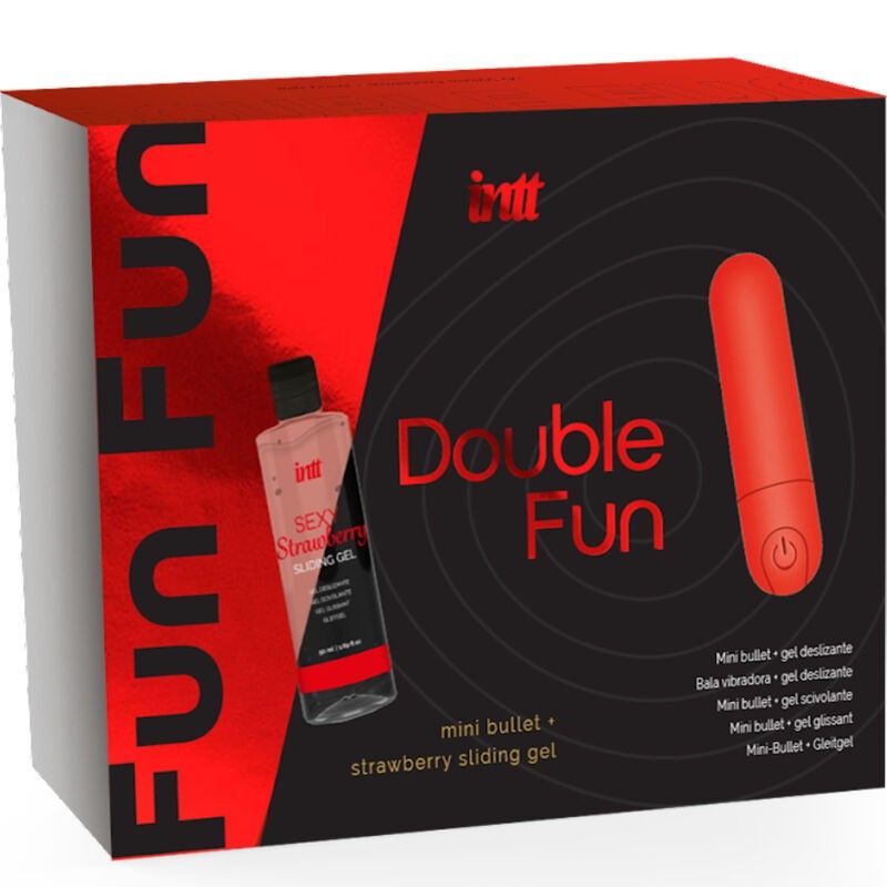 INTT RELEASES - DOUBLE FUN KIT WITH VIBRATING BULLET AND STRAWBERRY MASSAGE GEL INTT RELEASES - 1