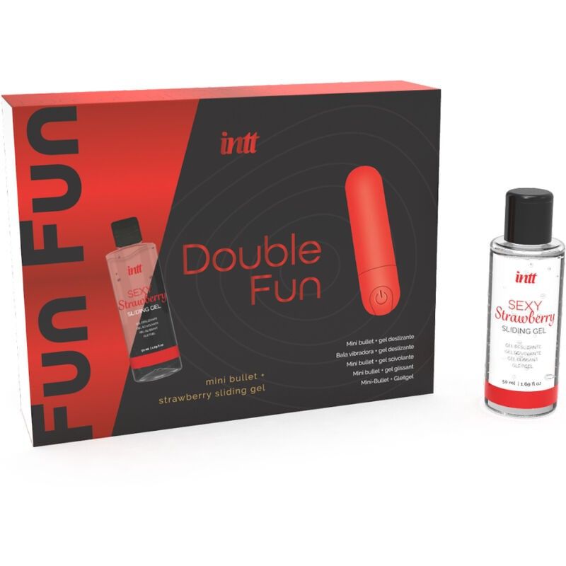 INTT RELEASES - DOUBLE FUN KIT WITH VIBRATING BULLET AND STRAWBERRY MASSAGE GEL INTT RELEASES - 2