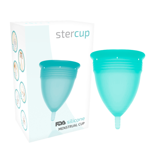 STERCUP - FDA SILICONE MENSTRUAL CUP SIZE L AQUAMARINE STERCUP - 1