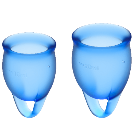 SATISFYER - FEEL CONFIDENT MENSTRUAL CUP DARK BLUE 15 + 20 ML
