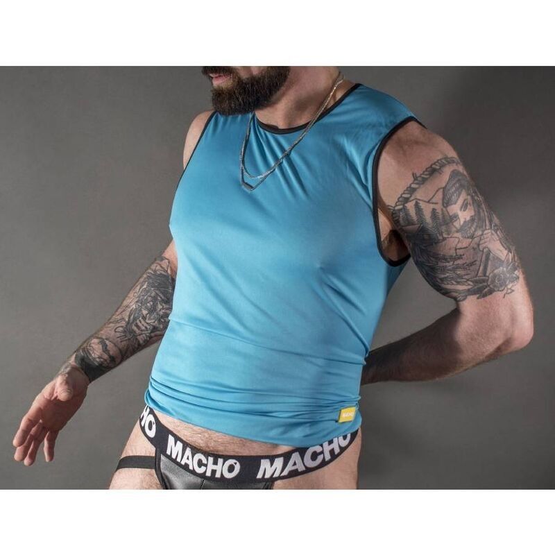 MACHO - BLUE T-SHIRT S/M MACHO UNDERWEAR - 2