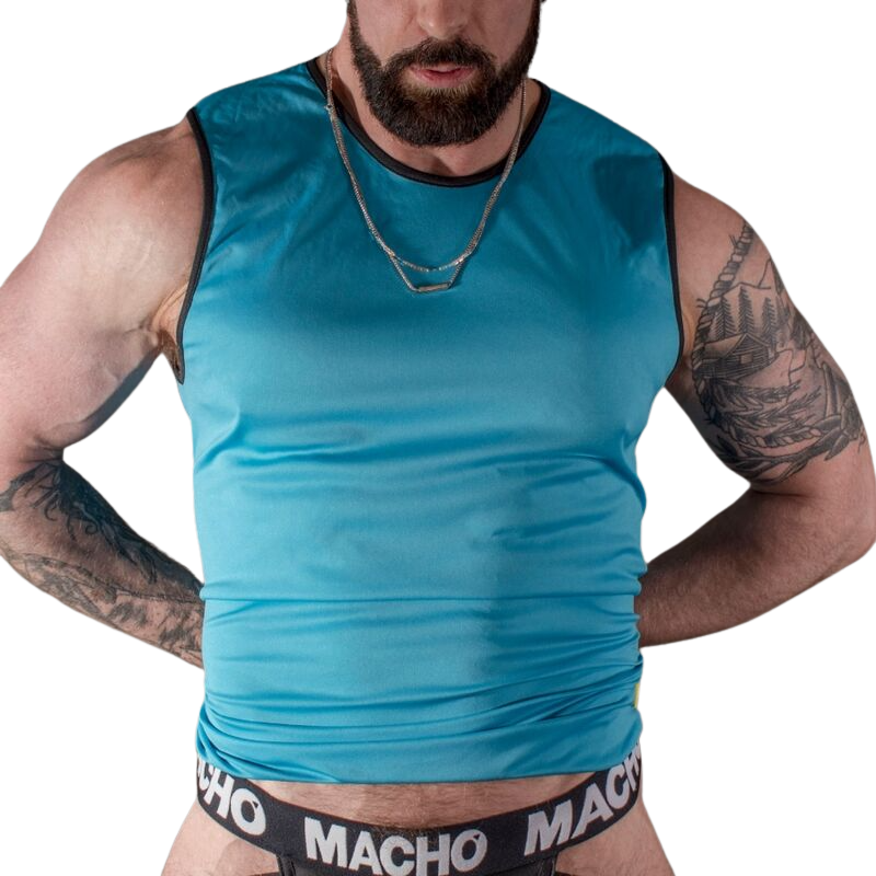 MACHO - BLUE T-SHIRT L/XL MACHO UNDERWEAR - 1