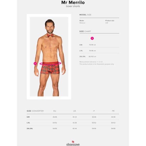 OBSESSIVE - MS MERRILO BOXER SHORTS & BOW TIE XXL/XXXL OBSESSIVE XMAS - 9