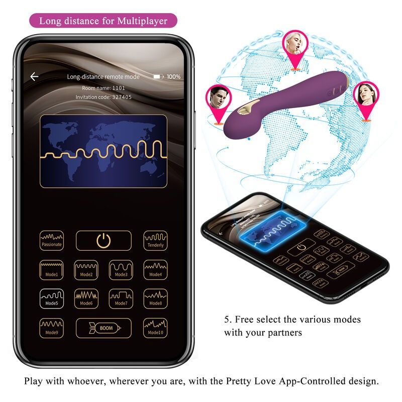 PRETTY LOVE - HECTOR ELECTROSHOCK VIBRATOR BY APP CONTROL PURPLE PRETTY LOVE HIGH GRADE - 12