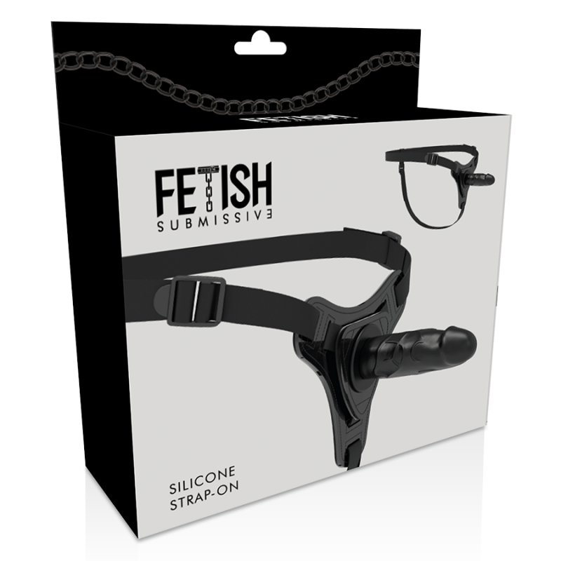 FETISH SUBMISSIVE HARNESS - REALISTIC BLACK SILICONE 15 CM FETISH SUBMISSIVE HARNESS - 5