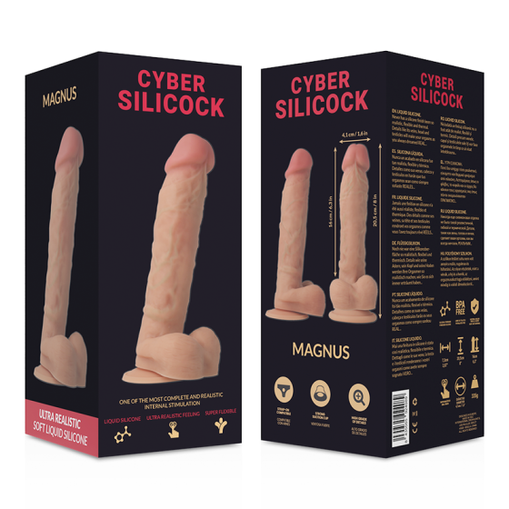 CYBER SILICOCK - STRAP-ON MAGNUS LIQUID SILICONE WITH 3 RINGS FREE 20.5 CM -O- 4.1 CM CYBER SILICOCK - 8