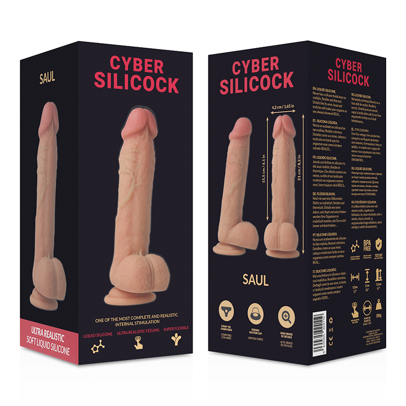 CYBER SILICOCK - STRAP-ON SAUL LIQUID SILICONE WITH 3 RINGS FREE 15.5 CM -O- 4.2 CM CYBER SILICOCK - 8