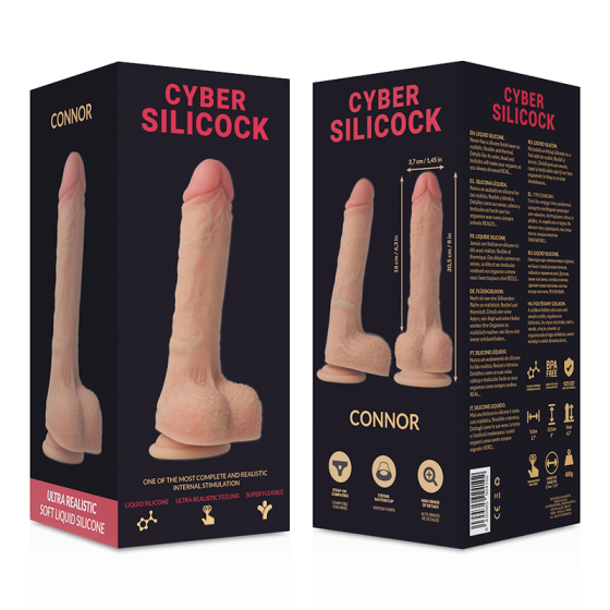 CYBER SILICOCK - STRAP-ON CONNOR LIQUID SILICONE WITH 3 RINGS FREE 20.5 CM -O- 3.7 CM CYBER SILICOCK - 8
