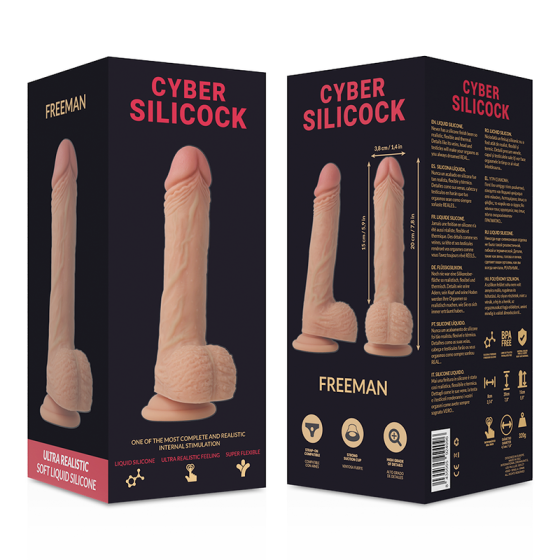 CYBER SILICOCK - STRAP-ON FREEMAN LIQUID SILICONE WITH 3 RINGS FREE 20 CM -O- 3.8 CM CYBER SILICOCK - 8