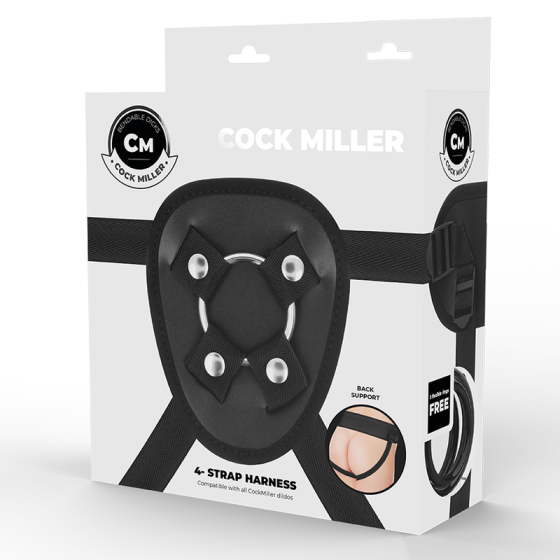 COCK MILLER - HARNESS + SILICONE DENSITY COCKSIL ARTICULABLE BLACK 13 CM COCK MILLER - 15