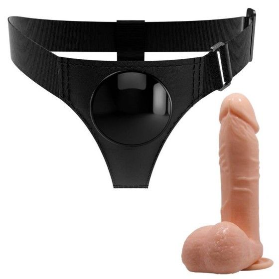 PRETTY LOVE - HARNESS BRIEFS UNIVERSAL HARNESS WITH DILDO TOM 20 CM NATURAL PRETTY LOVE - 3