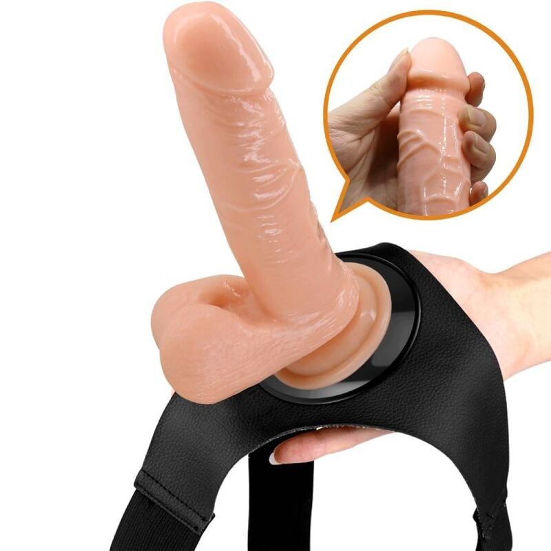 PRETTY LOVE - HARNESS BRIEFS UNIVERSAL HARNESS WITH DILDO TOM 20 CM NATURAL PRETTY LOVE - 8