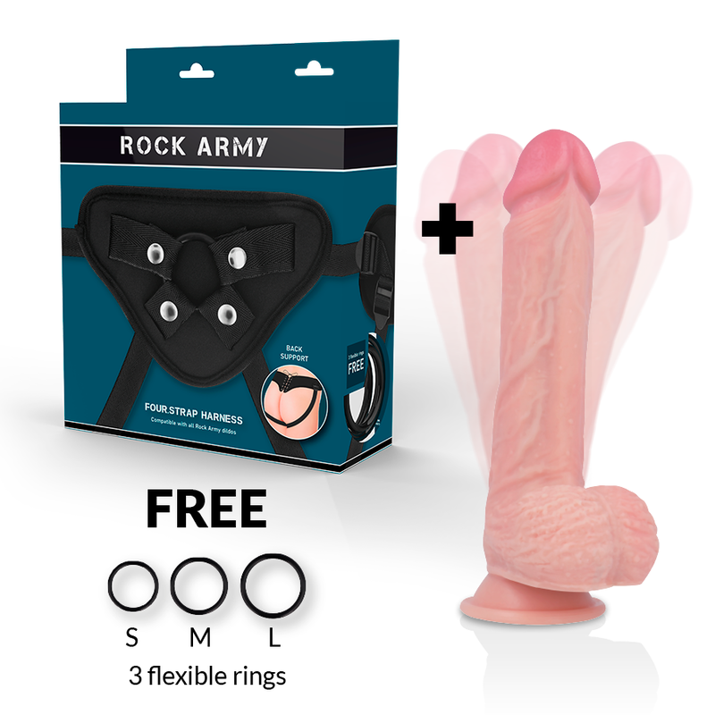 ROCKARMY - HARNESS + HAWK ROTATOR AND VIBRATOR 22 CM ROCK ARMY - 2