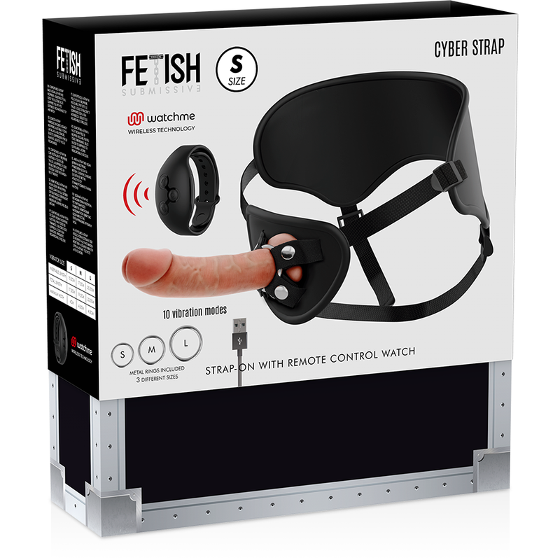 FETISH SUBMISSIVE CYBER STRAP - HARNESS WITH REMOTE CONTROL DILDO WATCHME S TECHNOLOGY FETISH SUBMISSIVE CYBER STRAP - 12