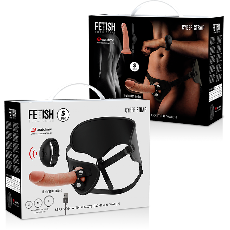 FETISH SUBMISSIVE CYBER STRAP - HARNESS WITH REMOTE CONTROL DILDO WATCHME S TECHNOLOGY FETISH SUBMISSIVE CYBER STRAP - 13