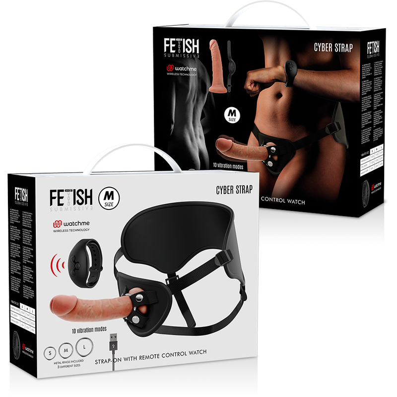 FETISH SUBMISSIVE CYBER STRAP - HARNESS WITH REMOTE CONTROL DILDO WATCHME M TECHNOLOGY FETISH SUBMISSIVE CYBER STRAP - 13