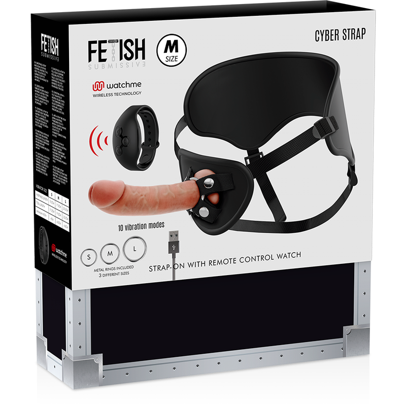 FETISH SUBMISSIVE CYBER STRAP - HARNESS WITH REMOTE CONTROL DILDO WATCHME M TECHNOLOGY FETISH SUBMISSIVE CYBER STRAP - 14