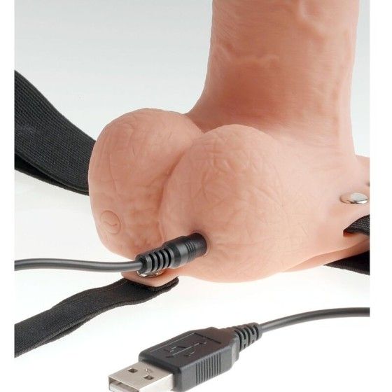 FETISH FANTASY SERIES - ADJUSTABLE HARNESS REALISTIC PENIS WITH BALLS RECHARGEABLE AND VIBRATOR 23 CM FETISH FANTASY SERIES - 4